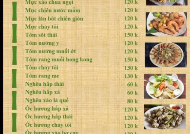 Menu Sân Vườn Chồi Ông Một 
