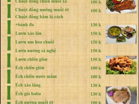 MENU Chồi Ông Một