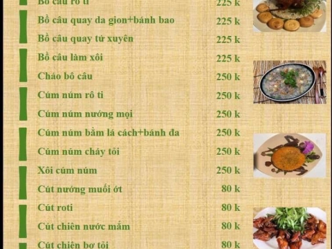 MENU Chồi Ông Một