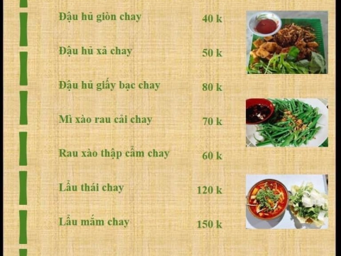 MENU Chồi Ông Một