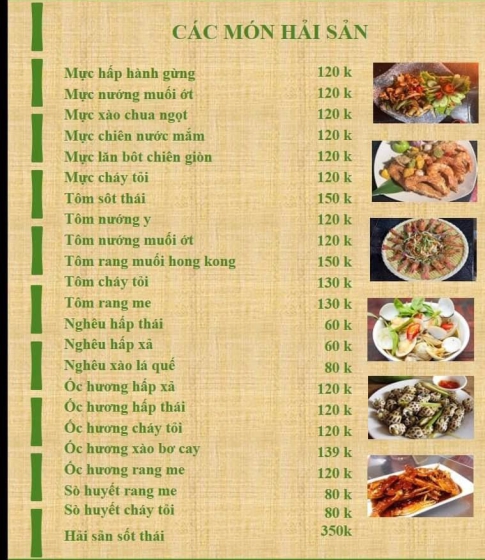 MENU Chồi Ông Một